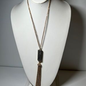 Long Gold tassel necklace